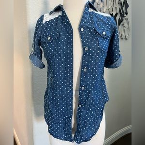 Girls Button Down Shirt Size Large